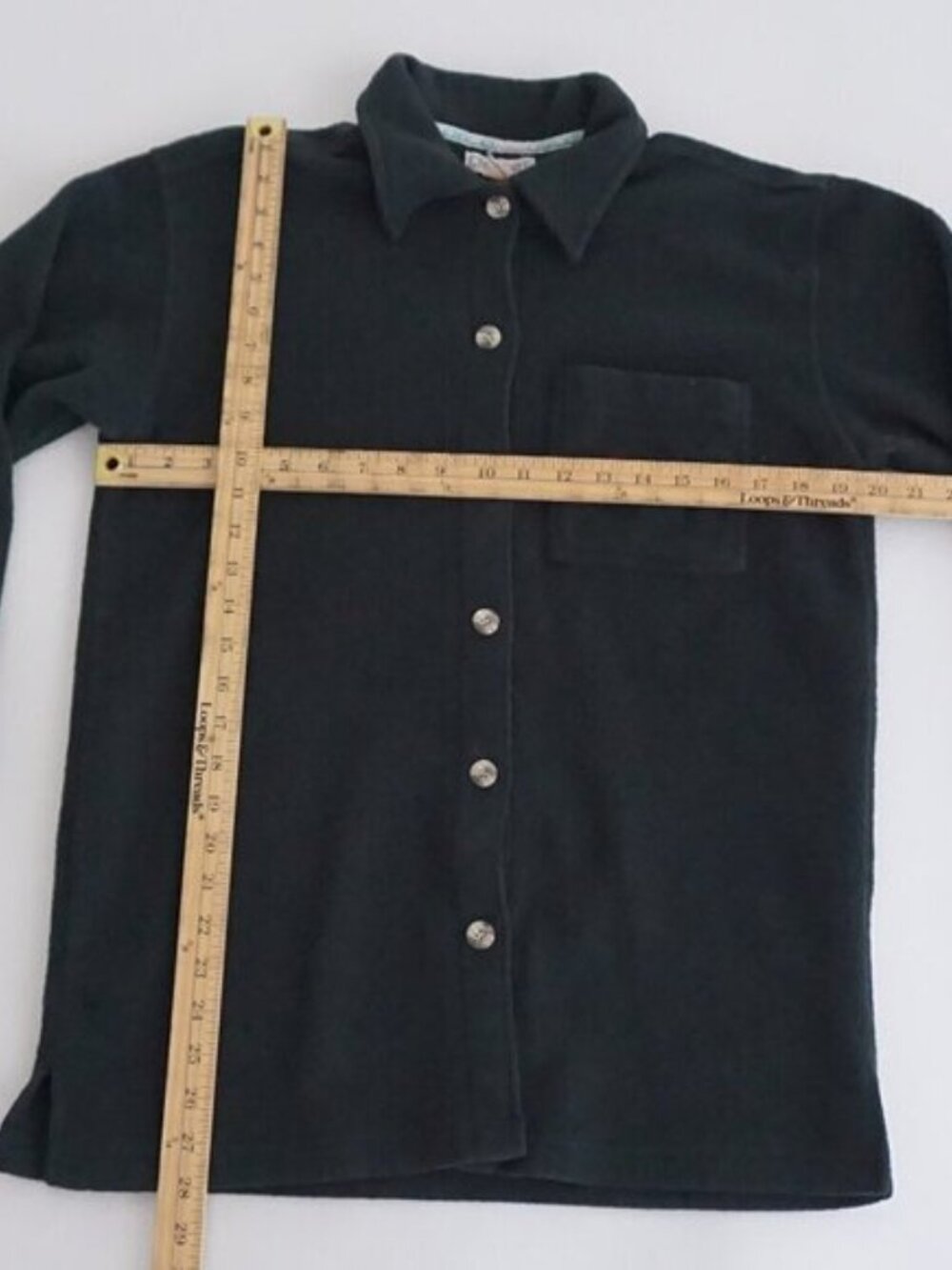 Vintage '90S Cherokee Hunter Green Embroidered Feathers Button Up Shacket S - Picture 4 of 10